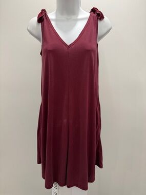 Soprano Burgundy Tie-Shoulder Swim Coverup